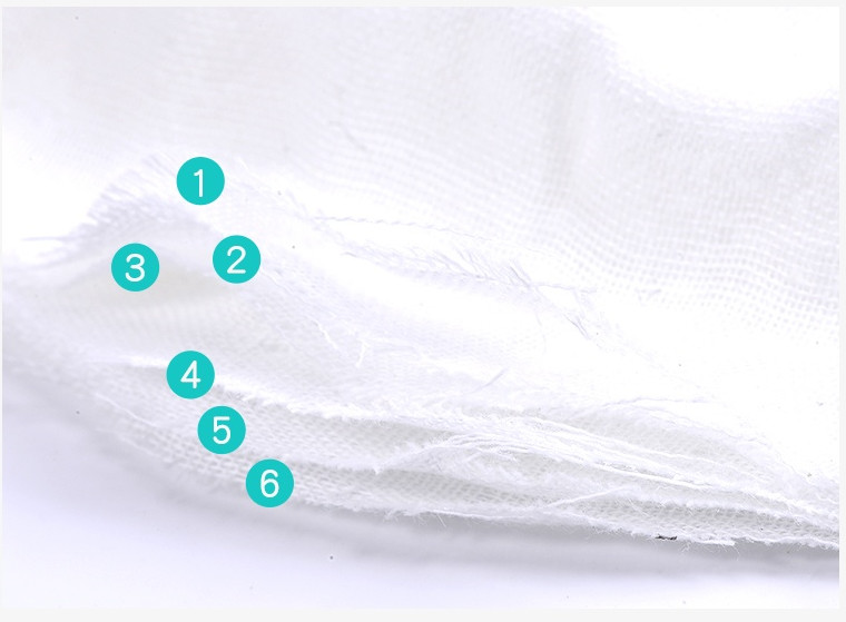 Six Layer Natural Crepe Gauze Fabric No Flurescent Agent Skin Friendly