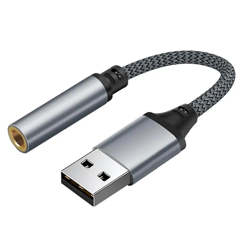 Professional Audio Interface USB Sound Card 2 In 1 USB To 3.5MM Jack Aux Audio Adapter