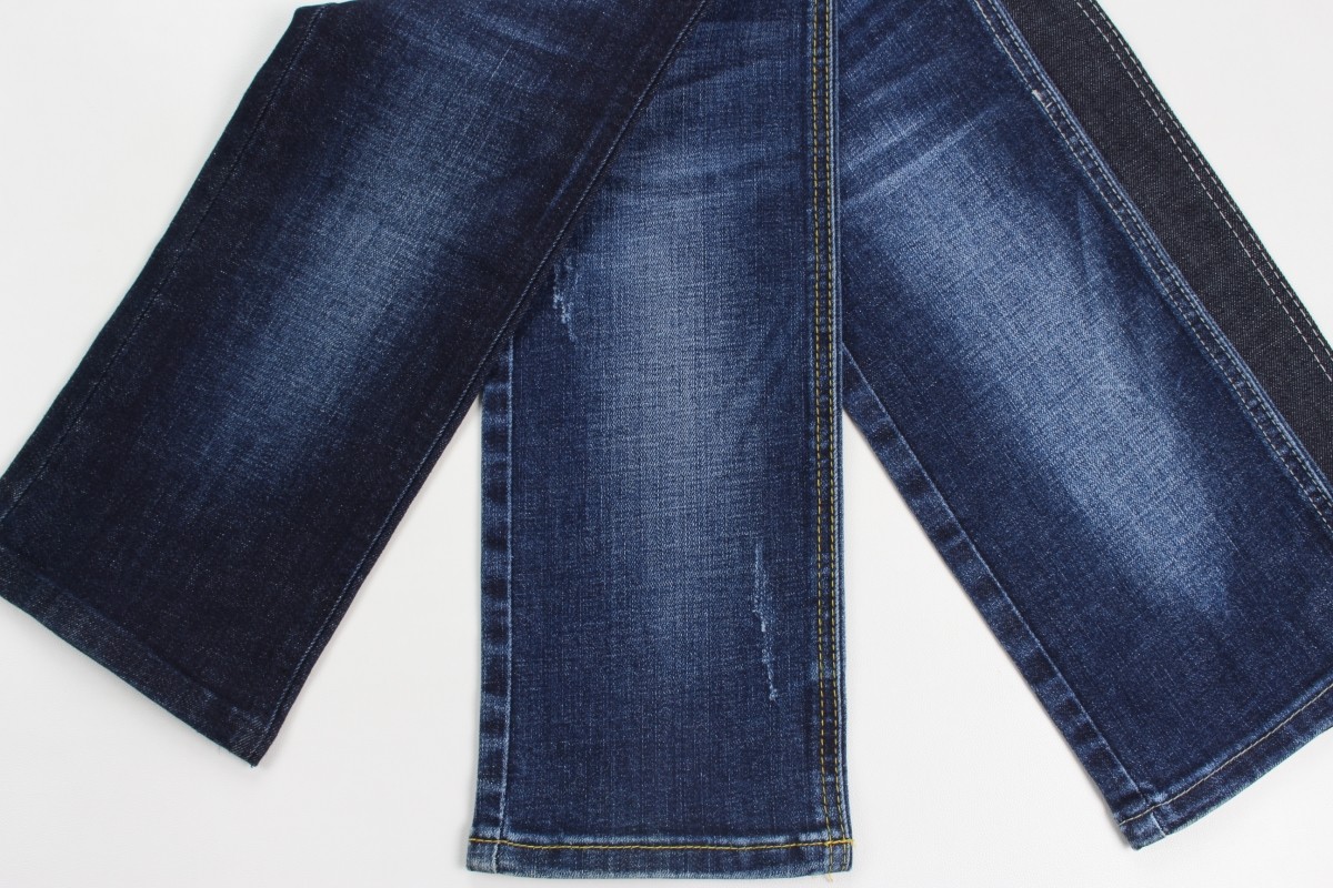Hot Sell And Wholesale Dark Blue Crosshatch Slub Denim Jeans Fabric
