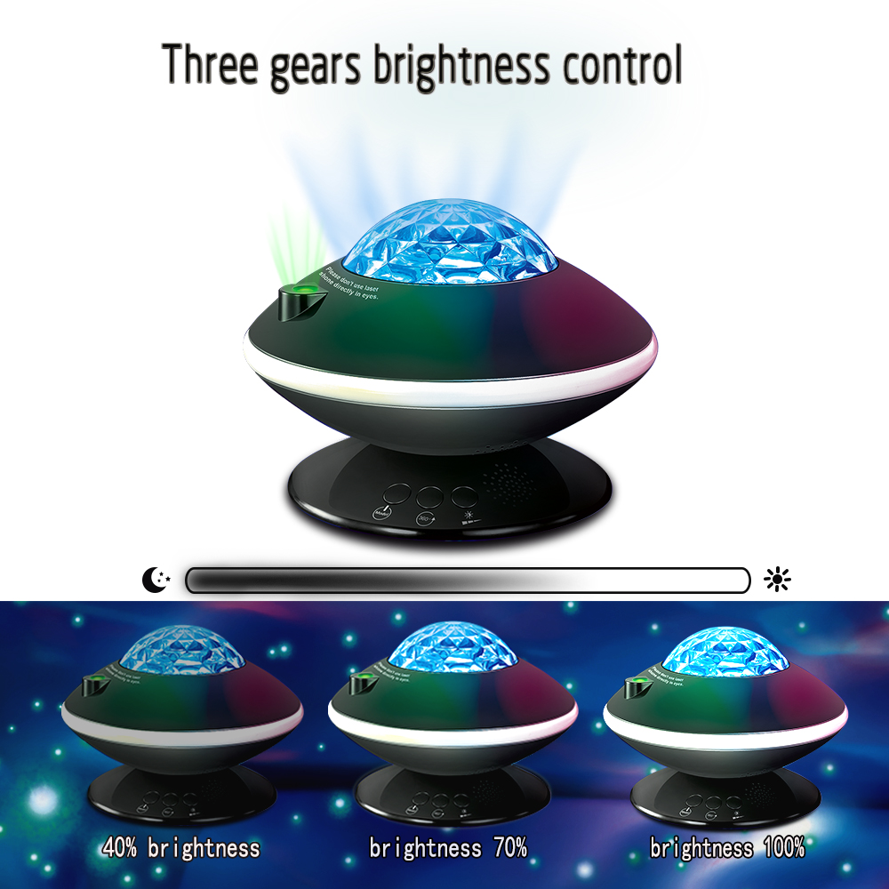 2021 New Creative UFO Aurora Borealis Galaxy Projector Night Light Lamp Party Holiday Decoration Northern Lights Star Pr