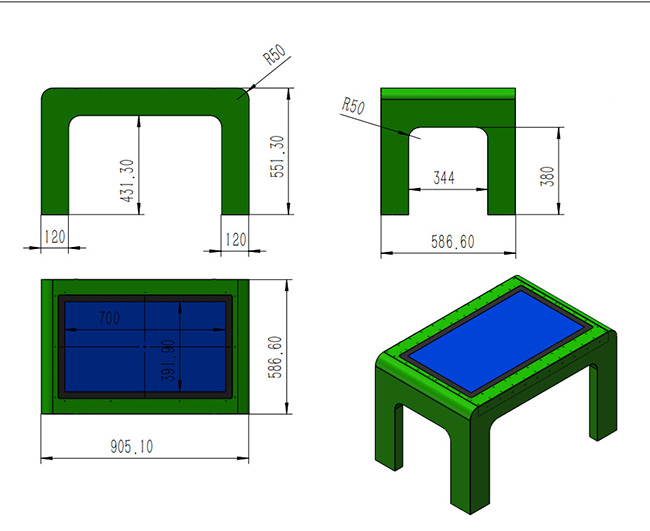 43inch Interactive Smart Touch Screen Game Table For School Windows /Andiord System
