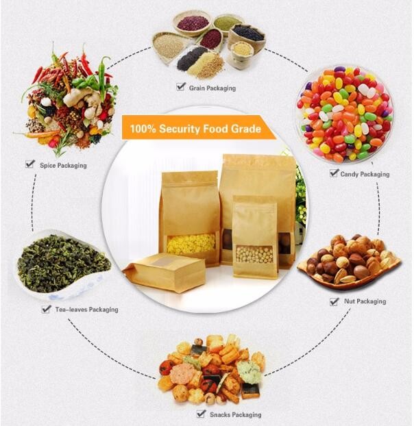 customized printing stand up pouch foil lined natural kraft paper bags 16oz with valve