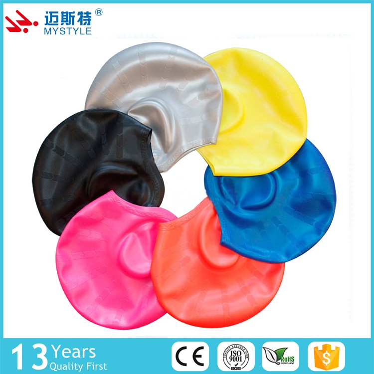 Silicone Multicolor Triathlon Swim Cap For Adult Women Men Youth