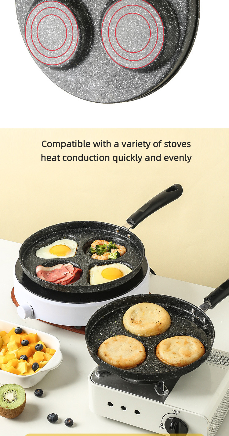 Hot Sale Medical Stone Kitchen Egg Cooking Fry Pan Round Shape Frying Pan Non Stick Egg Cooker Pan