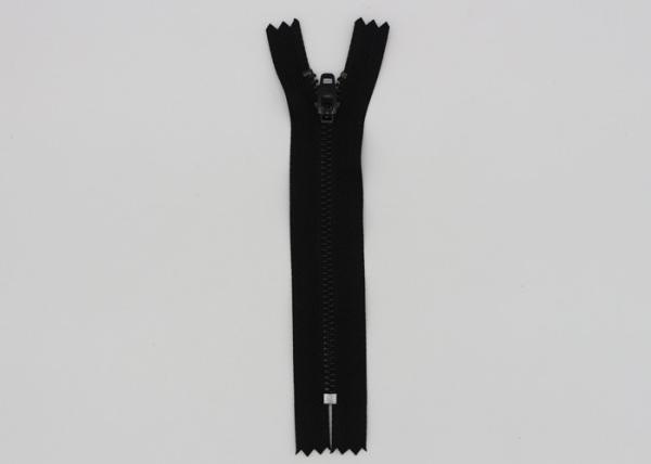 Short Skirt 4 Inch Metal Dress Zips Semi - Auto Lock Black Tape Close End Brass