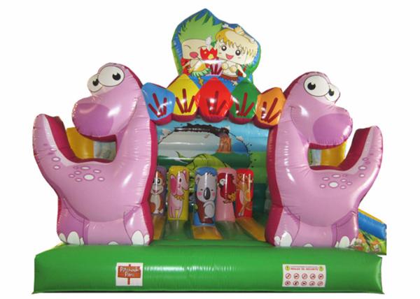 Inflatable Dinosaur Baby Bouncy Castle , Quadruple Stitching Toddler Jumping