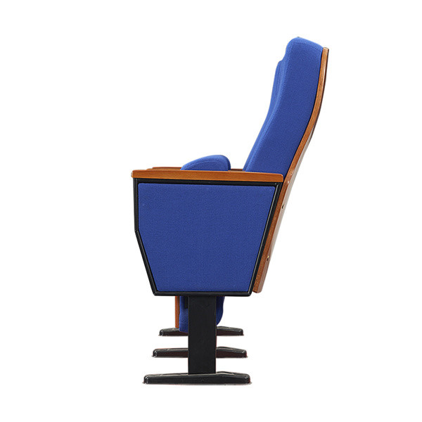 Dark blue Wooden Armrest Stain Resistant Folding Cinema Seats
