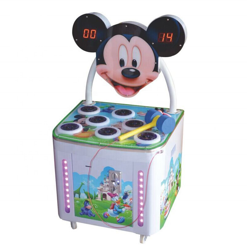 60W Kids Arcade Machine , Ticket Redemption Hit Frog Game Mouse Hammer Arcade Cabinet Game Machine