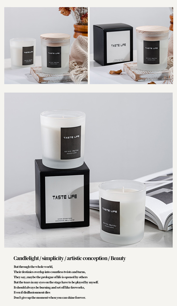 Home Birthday Wedding Atmosphere Luxury Glass Soy Wax Glass Jar Scented Candles With Lid