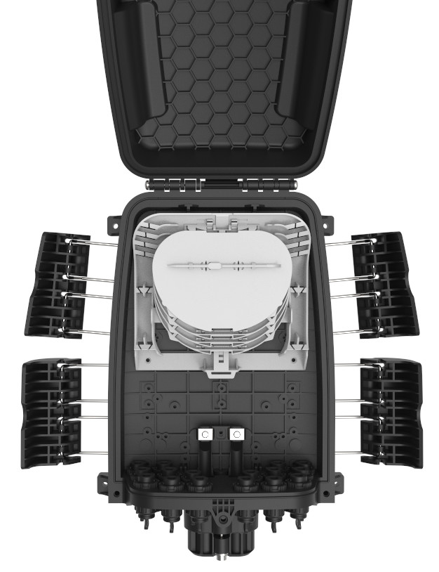 GFS-16QX-1 Pre-connectorized Fiber Distribution Box IP68 378*255*116mm 96cores max16 pre-connected adapter aerial-mount