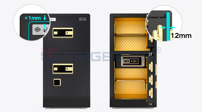 Black Double Door Home Smart Security Safe Box H39.5in YB/RS-100D