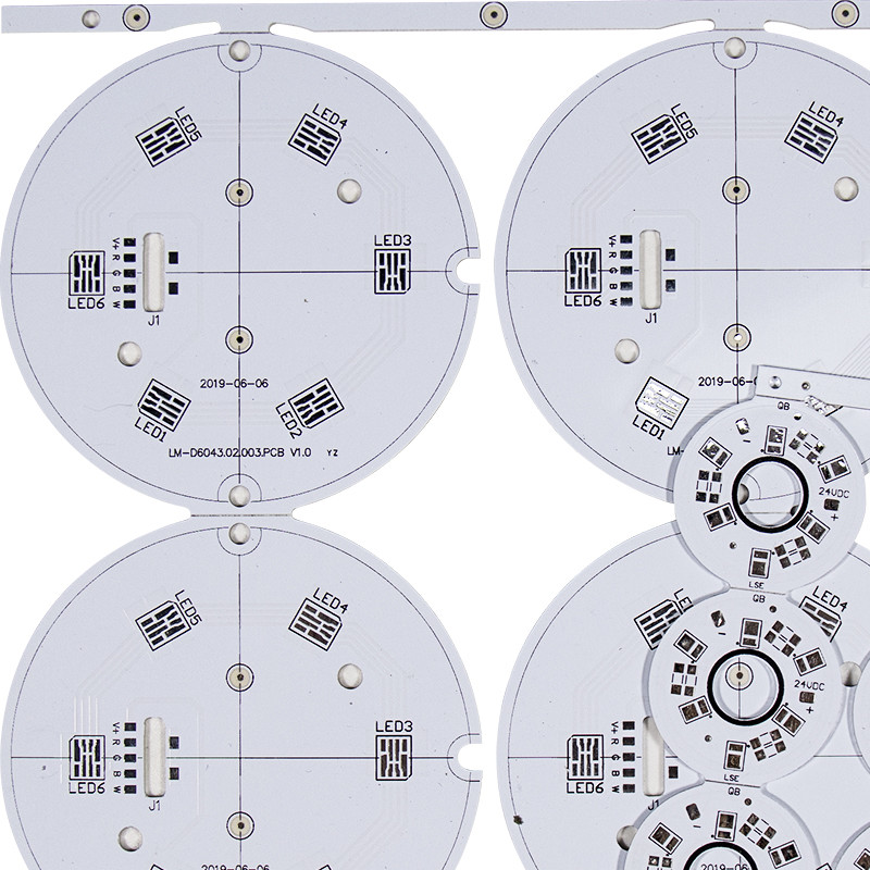 White Solder Mask Aluminum Single Sided PCBs SMT For LED Lighting