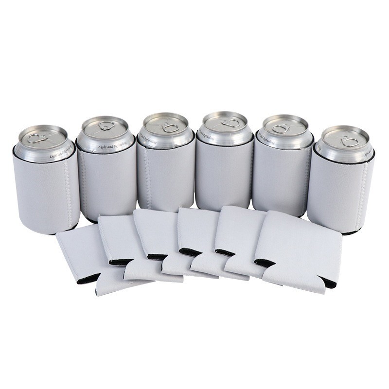 White Neoprene Sublimation Can Cooler Sleeve For Sublimation Heat Transfer Printing