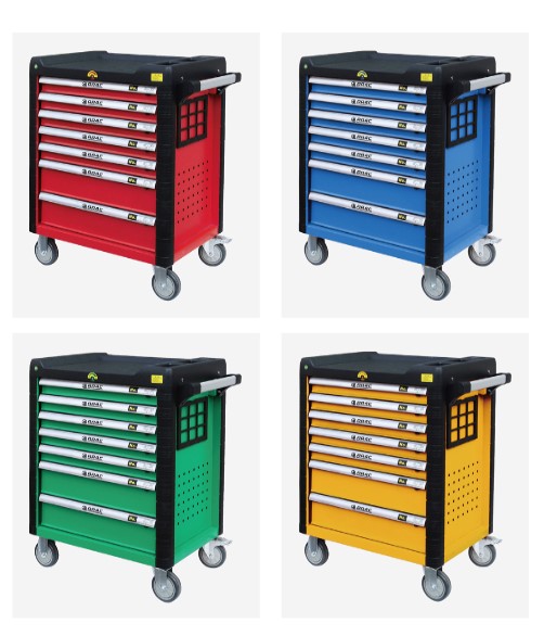 243pcs Mobile Tool Cabinet 7 Drawers 69kg Chest Workbench