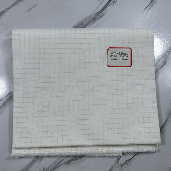 CVC Anti Static Fabric 130X70 Carbon Wire Mesh Industry Work Clothes Fabric