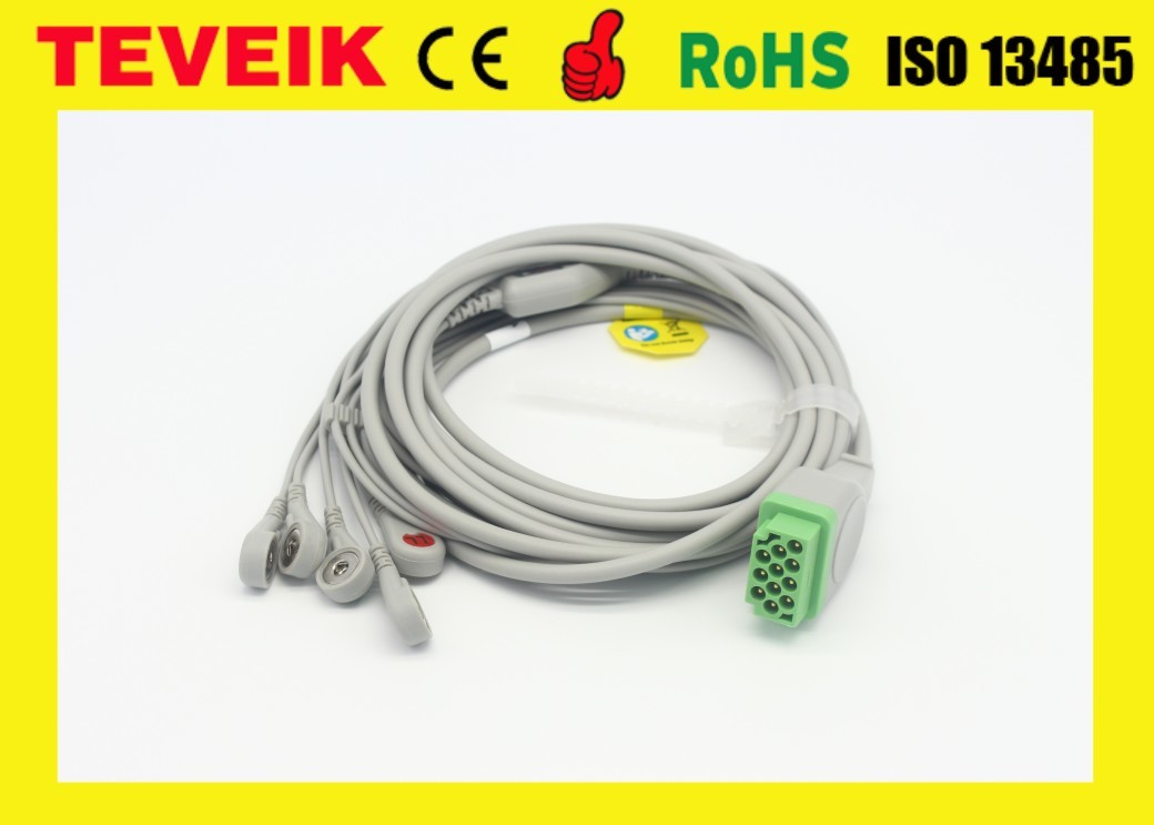 Teveik Factory Medical Resuable GE Dash Marquette 11pin ECG Cable For Patient Monitor