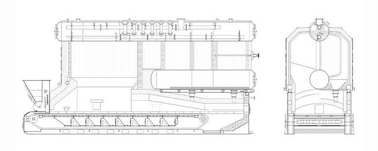 Power Station Coal Fired Hot Water Boiler 17.5MW 130℃ Double Drum Circuit
