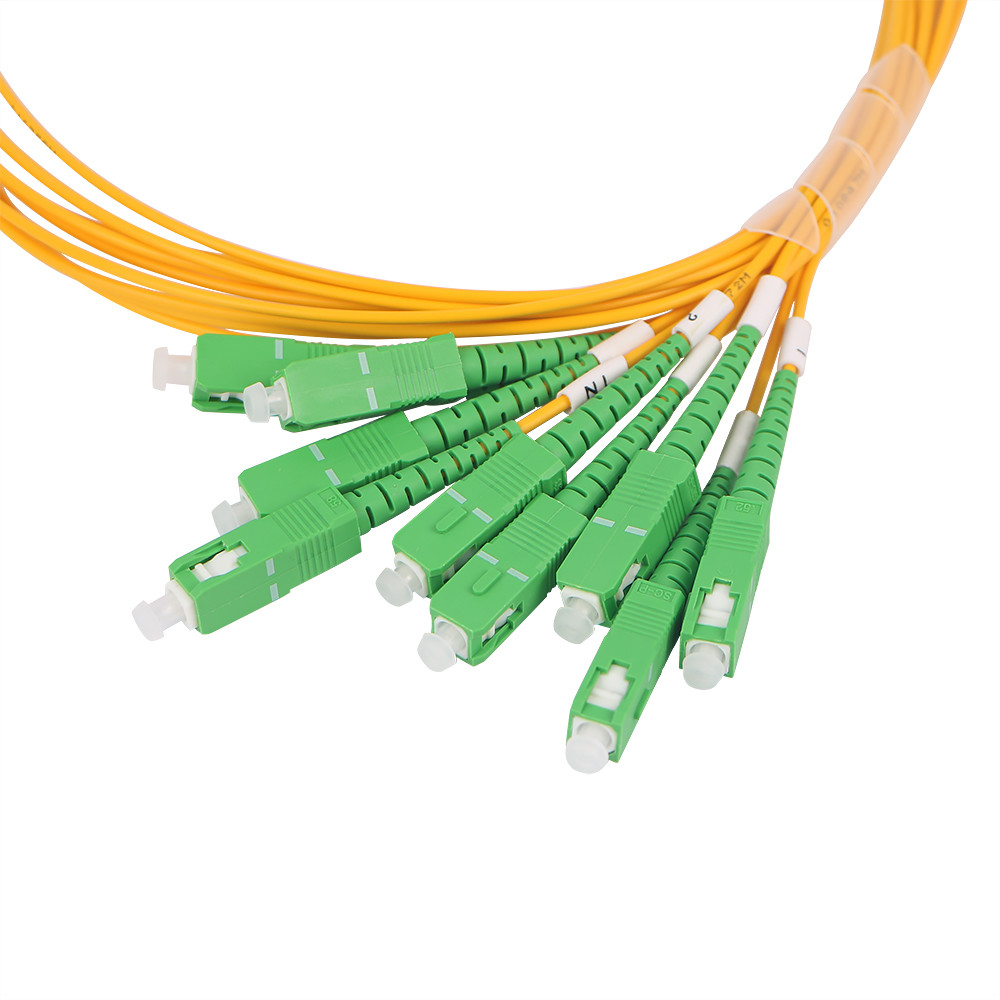 FTTH 1x8 PLC Optical Splitter SC APC 1.5m Pigtail Fiber Optic Cable Splitter