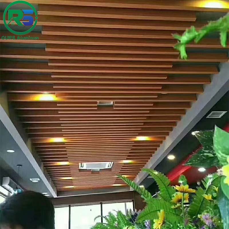 Extruded Profile Suspended Metal Ceiling Commercial Baffle Linear Metal Strip Ceiling