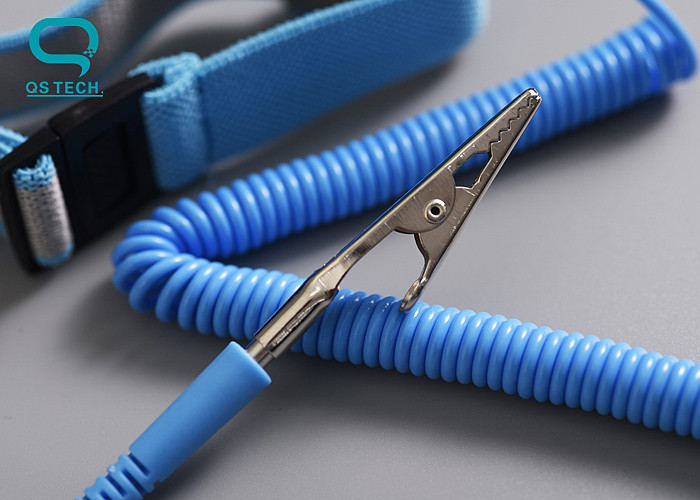 Antistatic Wrist Strap Band Grounding for ESD Cleanroom, Blue Color 1.8M
