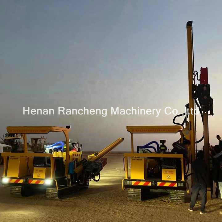 Hydraulic Hydrostatic Solar Pile Driver 70KW Engine Power 50mm - 300mm Bore Dia