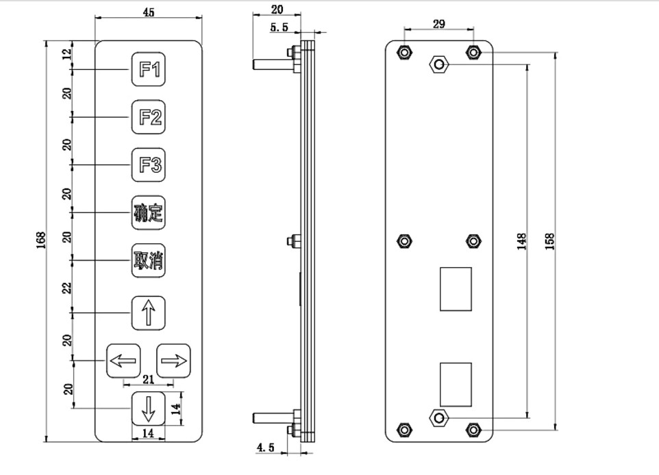 Flush Mounting Function Keypad For Access Control Easy Maintenance Vandalproof