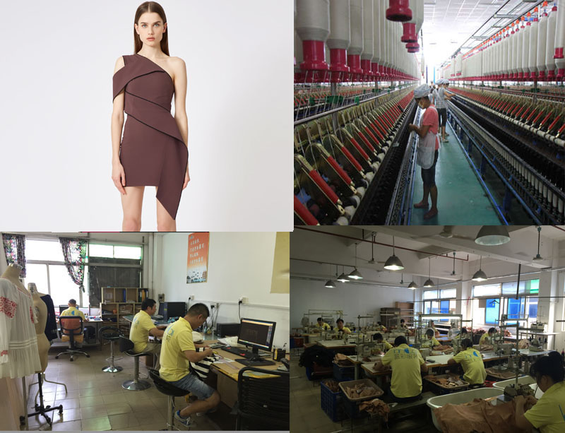 Wholesale Shoulder slope ladies formal midi dress