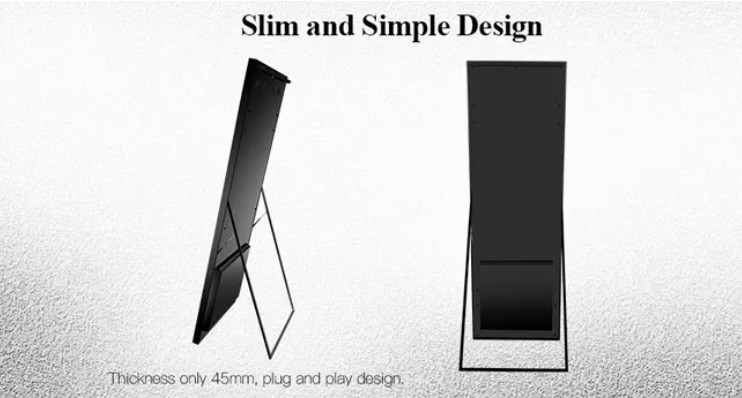 Hd Digital P3 LED Poster Video Advertising Screen With Stand Bracket
