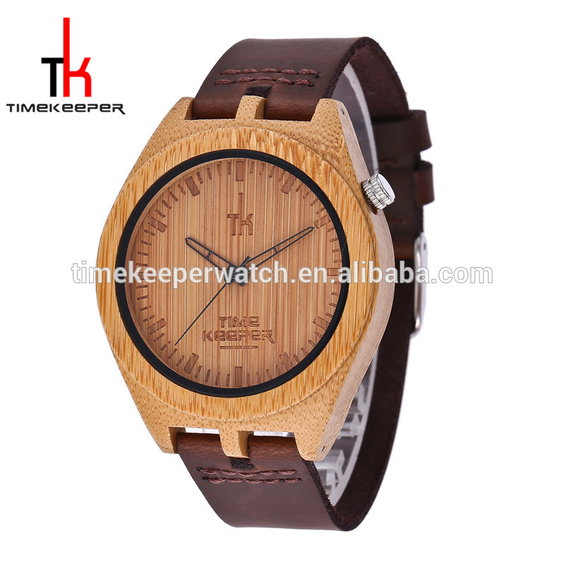 Made out of Red sandal wood 100% nature wooden case with custom dial leather watch strap