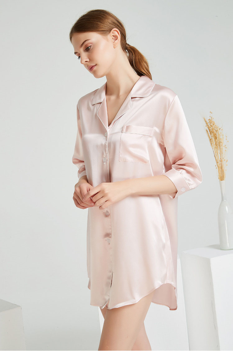 22mm Silk Pajamas Long Sleeve Pure Silk Sleepwear Pajama Set