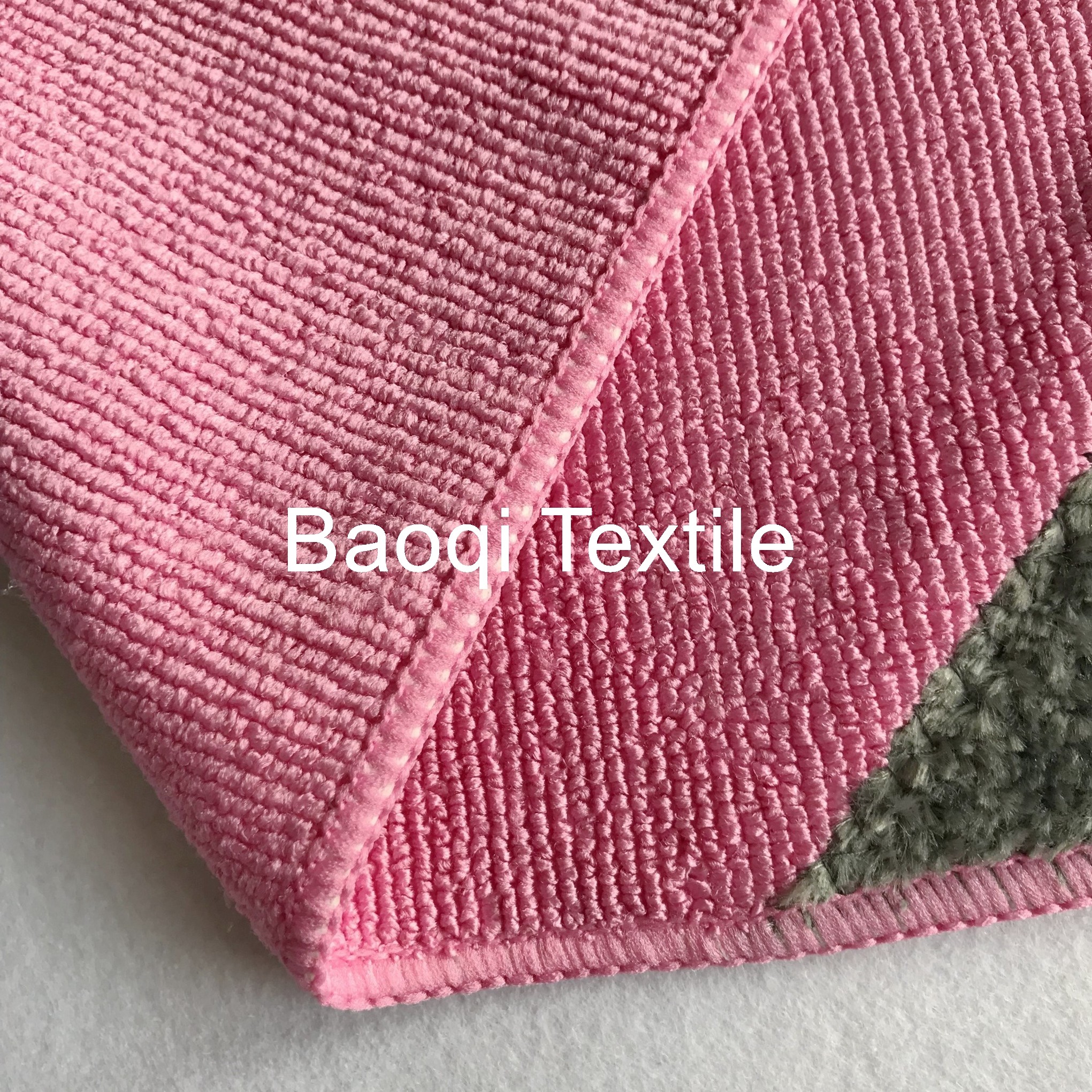 Rose color size 12”100% poly house cleaning cloth， tea towels dry water kitchen dish towels with scrape