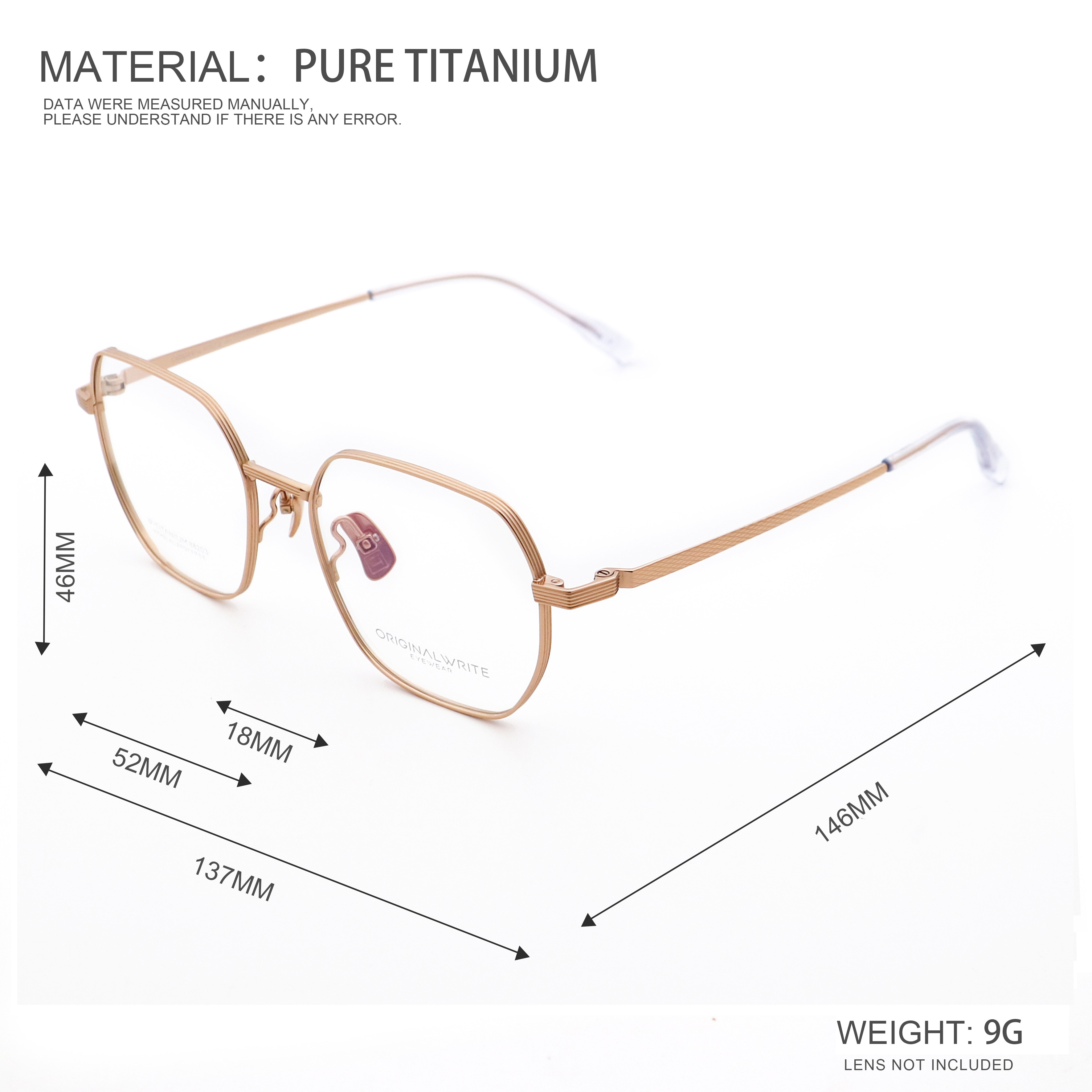 Fashion Designer IP Plating Pure Titanium Optical Frames 88203