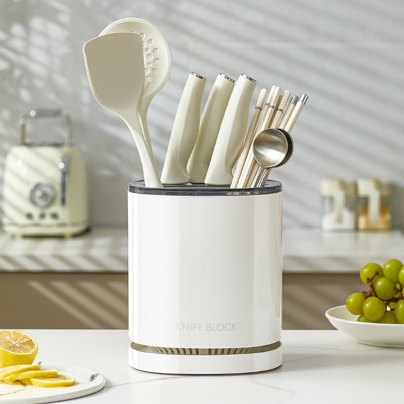 360 Rotating Kitchenware Storage Box Multi-functional Rotating Knife Holder Chopstick Barrel Knife Storage Rack Humanized Design