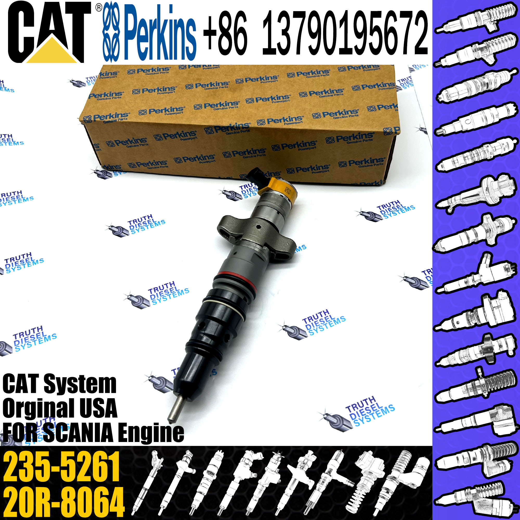 Common rail Injector Diesel Pump fuel Injector Sprayer 268-1836 268-1840 268-1839 295-1412 for CAT C7 Engine