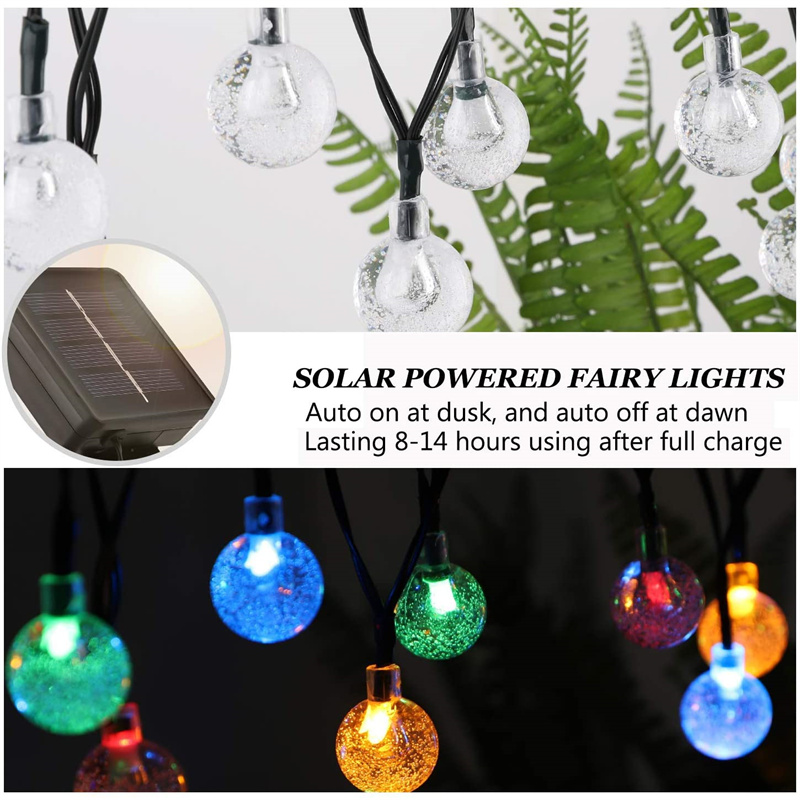 Monocrystalline Silicon 800mAh Solar String Lights IP65 Waterproof 60 LED