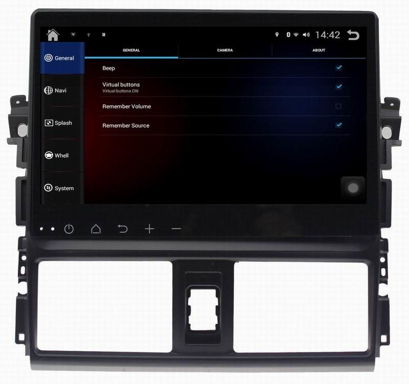 Ouchuangbo car dvd gps stereo system for Toyota Vios 2014 with android 4.4 big screen 3g wifi usb