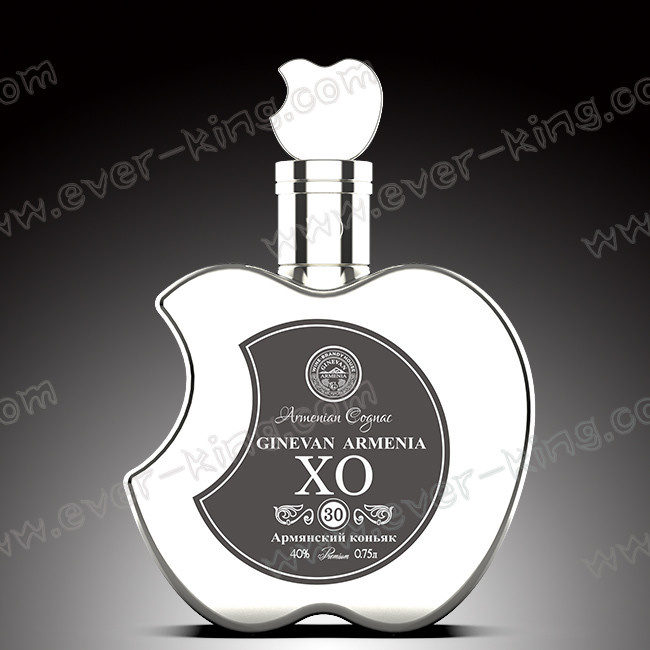 Bowling Shaped 750ml Clear Flint Glass Bottles For Brandy