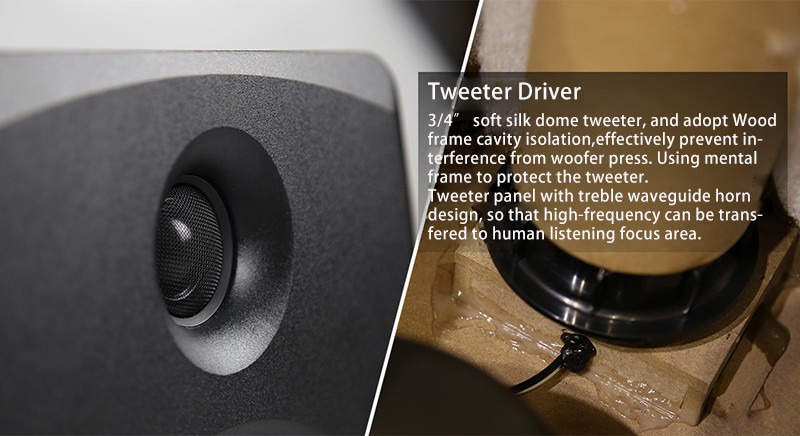 Active Bookshelf Speakers Black Studio Monitor Speakers For Computer PC Gaming Monitor