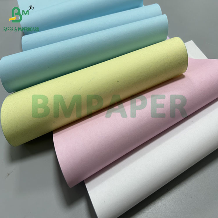 75gr 21.6 x 27.9cm NCR Carbonless Paper With CFB Pink Blue Yellow 