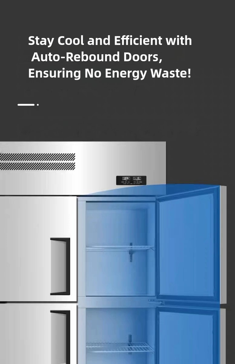 Commercial Fridge Freezer Refrigerator Stainless Steel Vertical Chiller with 4 Doors