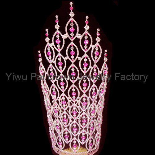 30 inch tall with 6 inch diameter not fully round pageant crowns and tiaras custom 50 inch rhinestone crowns wholesale
