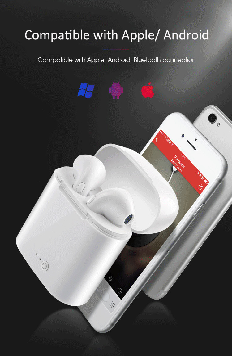 I7 Bluetooth headset tws with charging compartment True wireless binaural Bluetooth headset i7s tws Bluetooth headset un