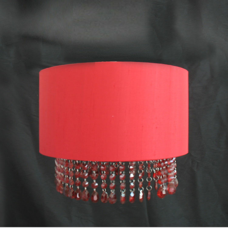 Acrylic Drum Easy Fit Pendant Shade Pendant Purple Beaded Lampshade