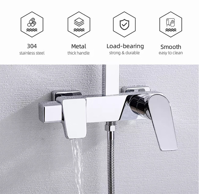 Thermostatic Bath Shower Mixer Set 500000 Times Cartridge Life