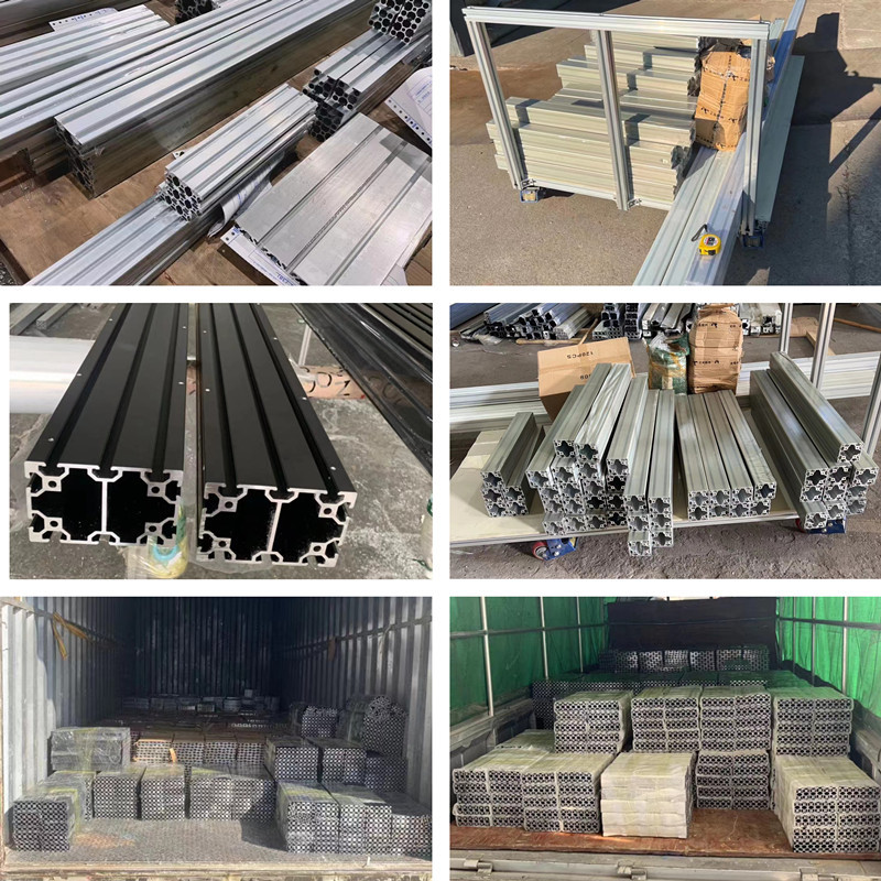Custom Silver Black V Slot 20X20 100mm-1500mm Aluminum Profile Extrusion Parts