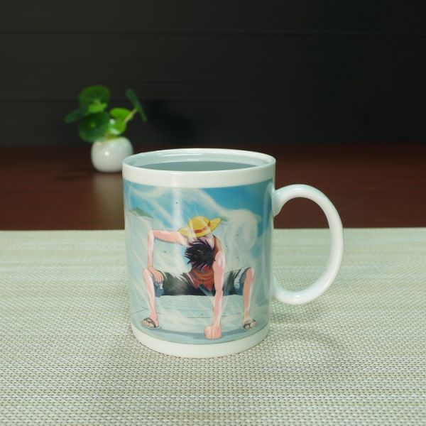 Stocked cartoon ONE PIECE luffy color changing coffee mug magic photo mug