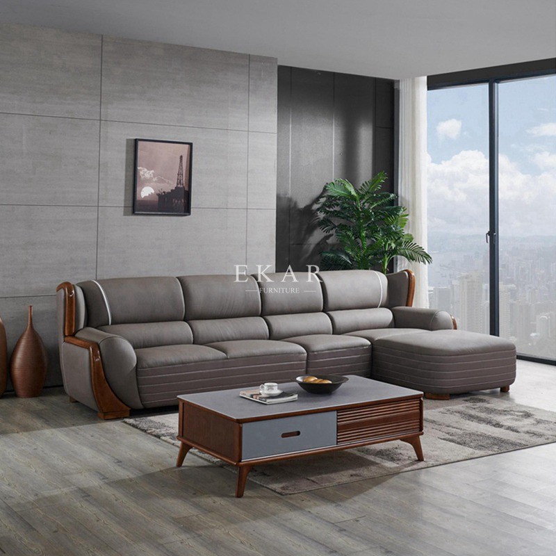 Latest Design Modern Italian Style L Shaped Corner Leather Sofa