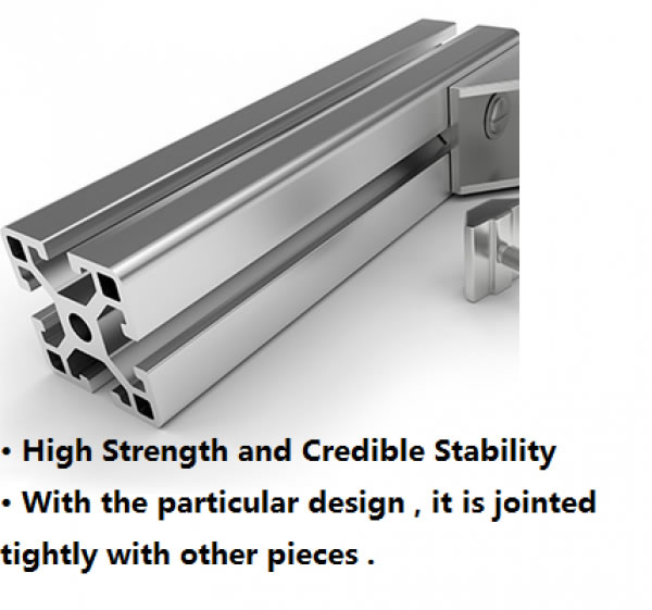 Black Sandblasting Anodized Industrial Aluminium Section Profile For Assembly Line And Production Line