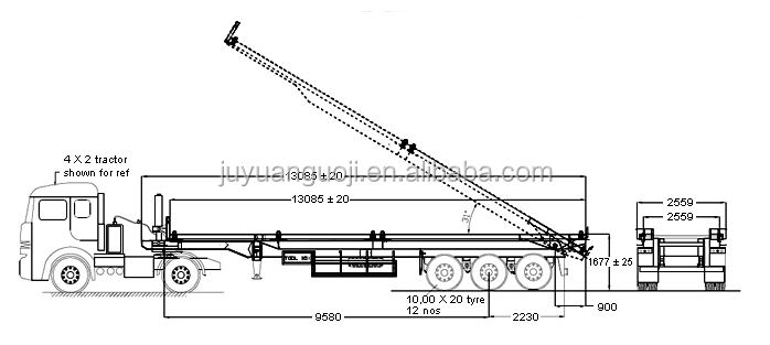 20FT 40FT End Dump Container Tipper Tilting Trailers with Self Discharge Rear Dumping