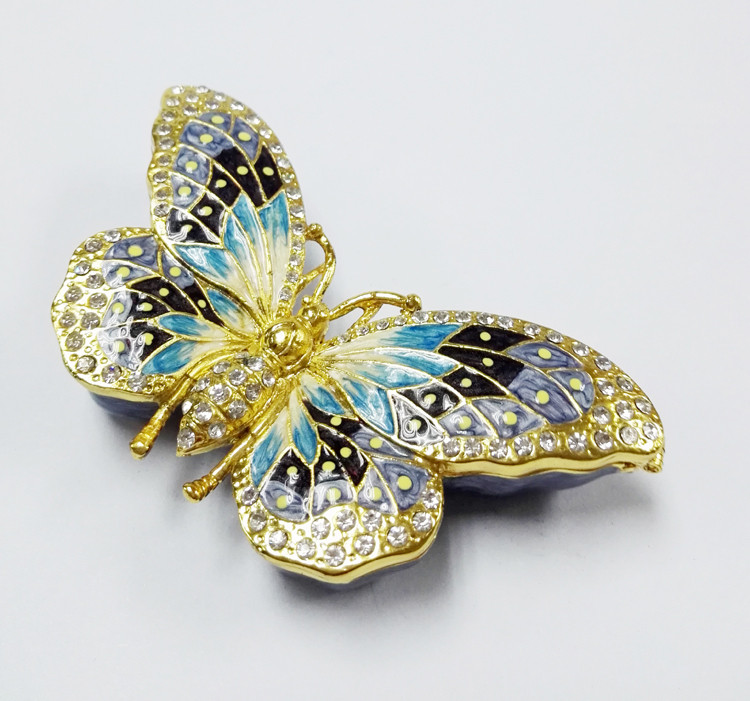 Custom metal butterfly shaped jewelry box for promotional gift